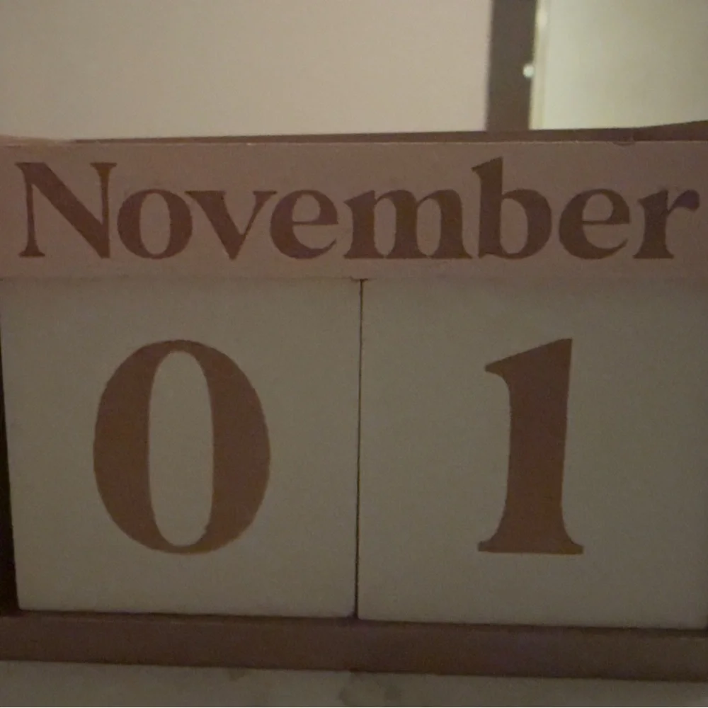 Elegant Wooden Perpetual Calendar in Tan
